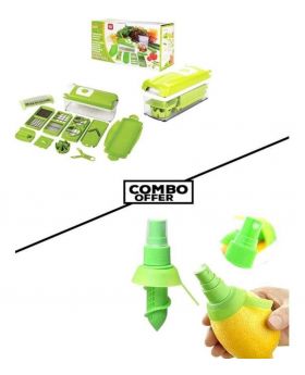 Combo Pack Nicer Dicer Plus and Lemon Juice Sprayer - Green