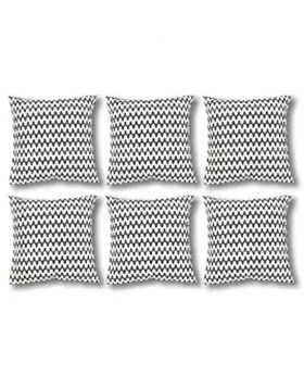 Six Pieces Cushion Cover Set (White & Black)