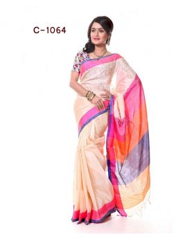 Tangail Silk Saree for Women (Mix-Colour)
