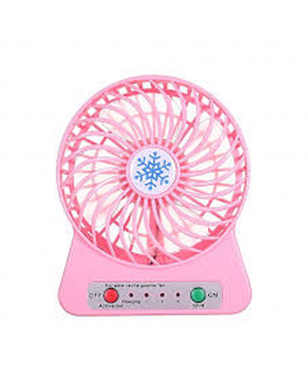 Portable Mini Adjustment Rechargeable Fan - White and Pink