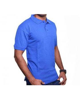Mens Blue Cotton Polo Shirt