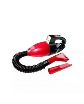 Handheld Car Vacuum Cleaner with LED Light - Red and Black