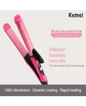 KM-1055 2 in 1 Electric Hair Curler Hair Styling Tools Ceramic Curling Iron