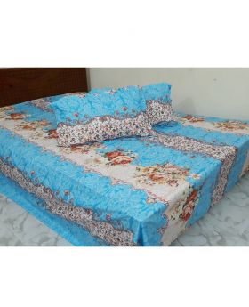 Double Size Cotton Bed Sheet with Pillow Covers