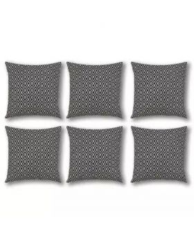 Six Pieces Cushion & Cover Set(Black & White)