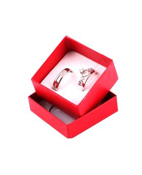  SILVER PLATED WITH AD STONE WORK 2PCS UNIQUE  DESIGN COUPLE FINGER RING