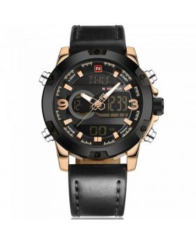 NAVIFORCE 9074 Luxury Brand Men Army Military Quartz Date Clock Man Leather Strap Sports Wrist Watch