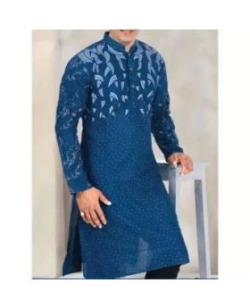 #Blue Cotton Short Panjabi for Men#