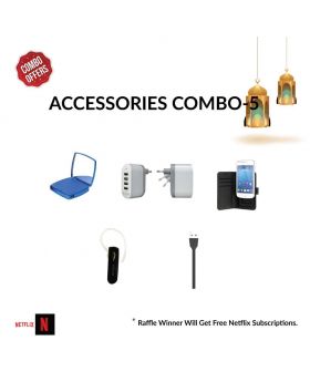 Any Life universal case ANYP023 (5.7,5,4.5 Inch) + Vorson Bluetooth Headset - Black + Vorson Home Charger + Vorson Mirror 6000 mAh Power Banks + Fast Charging Cable for iOS Devices - Special Combo -5