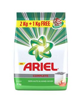 Ariel Complete Detergent Washing Powder - 2 kg with Free Detergent Powder - 1 kg
