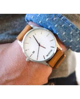 Brown Strap Leather Analog Wrist Watch For men