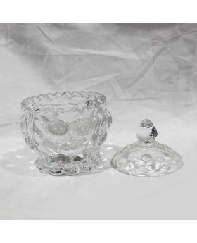 Crystal Covered Glass made Candy Jar 4.5 inch - 1 pc