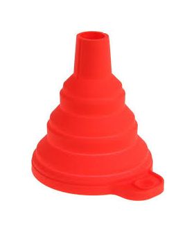 Silicone Gel Folding Funnel - Red