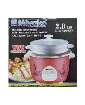 Miyako 2.8 Liter 3IN 1 Rice Cooker - Double Pot (Non-stick) ASL-2280 GRY
