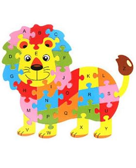 Kids for Wooden Lion English Letters Puzzle Game Educational Toy Kit. 