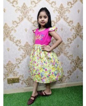 Girls new printed cotton frok