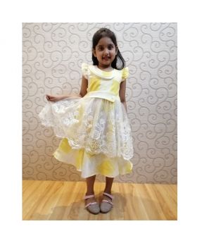 Girls New Yeallow Colur Cotton Party Frok