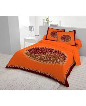 Double Size Cotton Bed Sheet( with Matching Pillow Covers 2 pcs)