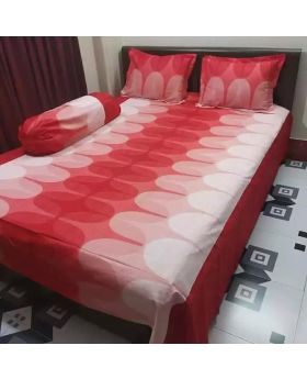  Cotton Bed Sheet - 2pcs Pillow Covers 