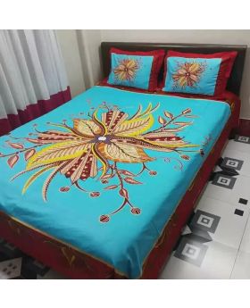 Double Size Cotton Bed Sheet(2 Pillow Covers )