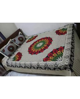 Double Size Cotton Bed Sheet with Matching 2 cs