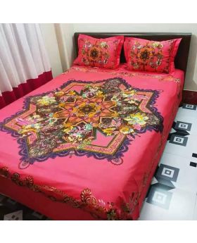 Double Size Cotton Bed Sheet (Matching 2pcs Covers )
