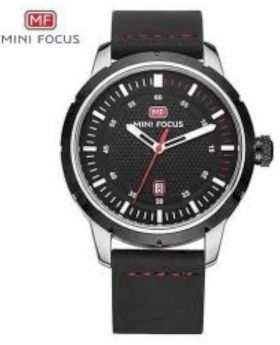 Black Leather Wrist Watch 