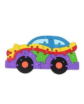 English  Letters 26 Puzzle game for Kids Winding Wooden Toys (Car): Toys & Games