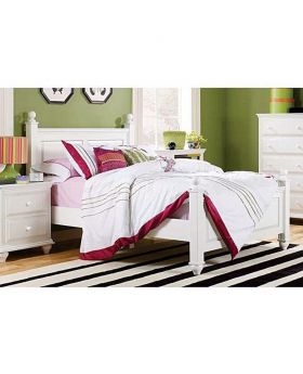 Malaysian White MDF Wood Bed - Lacquer Polish