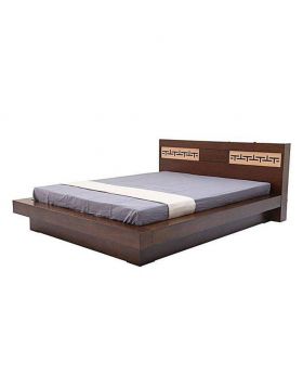 Canadian polish Oak Veneer Wood Bed - Lacquer Polish