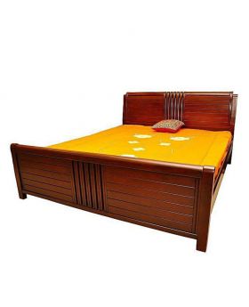 Canadian  designed Oak Veneer Wood Bed - Lacquer Polish