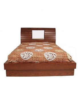 Canadian Oak Veneer polish Wood Bed - Lacquer Polish Wood Bed