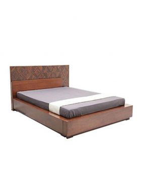 Canadian Oak Veneer Wood Bed - Lacquer Polish Wood Bed