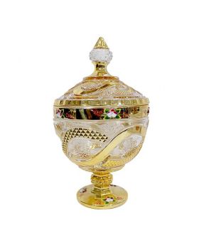 Crystal Covered Glass made Candy Jar 4.5 inch - 1 pc