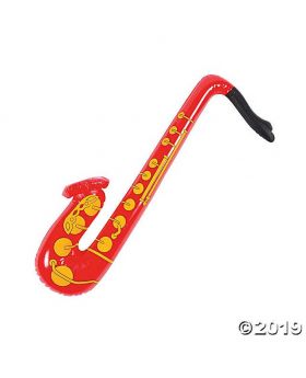 Plastic Toy Inflatable Saxophone - Red