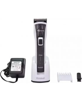 KM-6166 Waterproof Electric Trimmer - Black and Silver