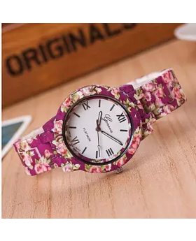 Magenta Printed Ceramics Ladies Wrist Watch