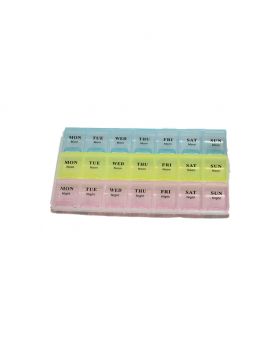 21 grid plastic pill box 7 days a week storage moisture-proof color portable travel sub-divided pill box