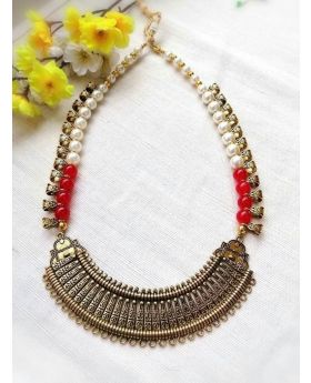 Red Necklace Gohona Set-N015