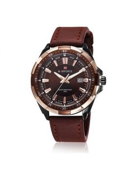 NAVIFORCE 3005 Leather Strap Watch-BLIUE LETHER 3005
