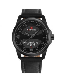 Naviforce 9124 Drak & Brown For Men Watches Top Luxury Brand Men's Leather Waterproof Quartz Watch Male Military Sport Wrist Watch Relogio Masculino