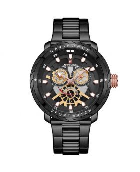 Naviforce 9153 Purple For Mens watch top brand luxury stopwatch LED sport military waterproof steelstrap wristwatch relogio masculino clock