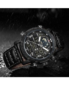 Naviforce 9159 Brown Red Luxury Brand Men's Watches Watch Men Clock Military Leather Sports Watches Quartz Chronograph Wristwatches saat