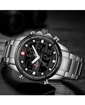 NAVIFORCE 9128 Dual Time Men Sports Watches Leather Wrist Best Quartz Watch 1