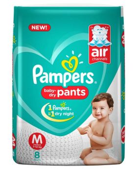 Pampers Baby-Dry Diapers, Size 3, Midi, 6-10kg, Jumbo Pack, 46 Count