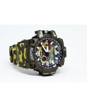 Olive/ Army Green Camouflage color Silicon Strap Water Resistant Sports Watch for Men