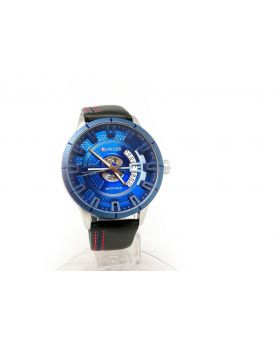 Bowger Red- Blue Stitched Analog Movement & Date Function Watch for Men