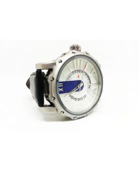 Nepic Design Replica Black Strap Silver Bezel Silver-Off Dial White Date Functions Watch for Men
