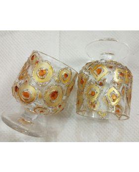 golden glitter shape decorative shot glass