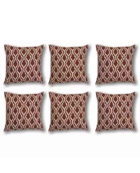 Six Pieces Cushion Cover Set Brick Red